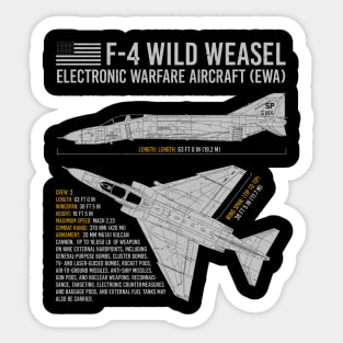 F-4 phantom f-4g Wild weasel Blueprint US Aircraft Plane USAF Airplane Sticker